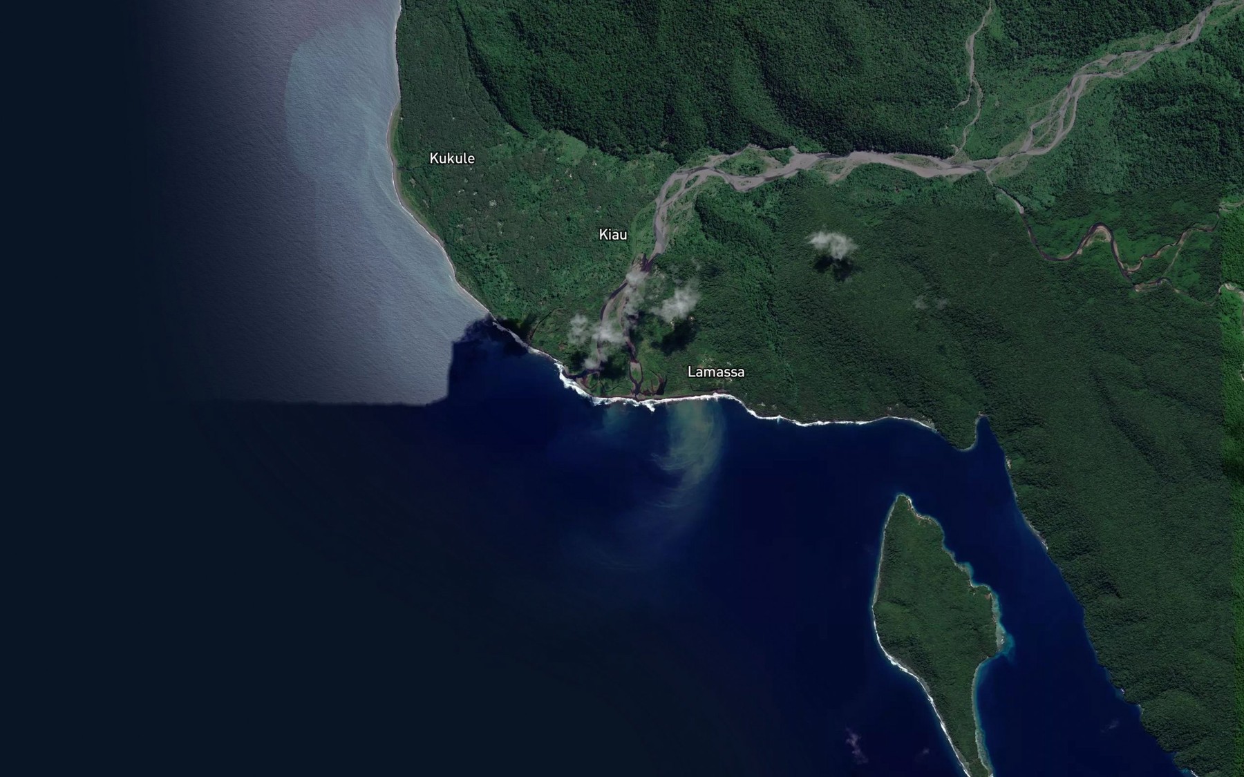 Satellite map of the Jaulu River