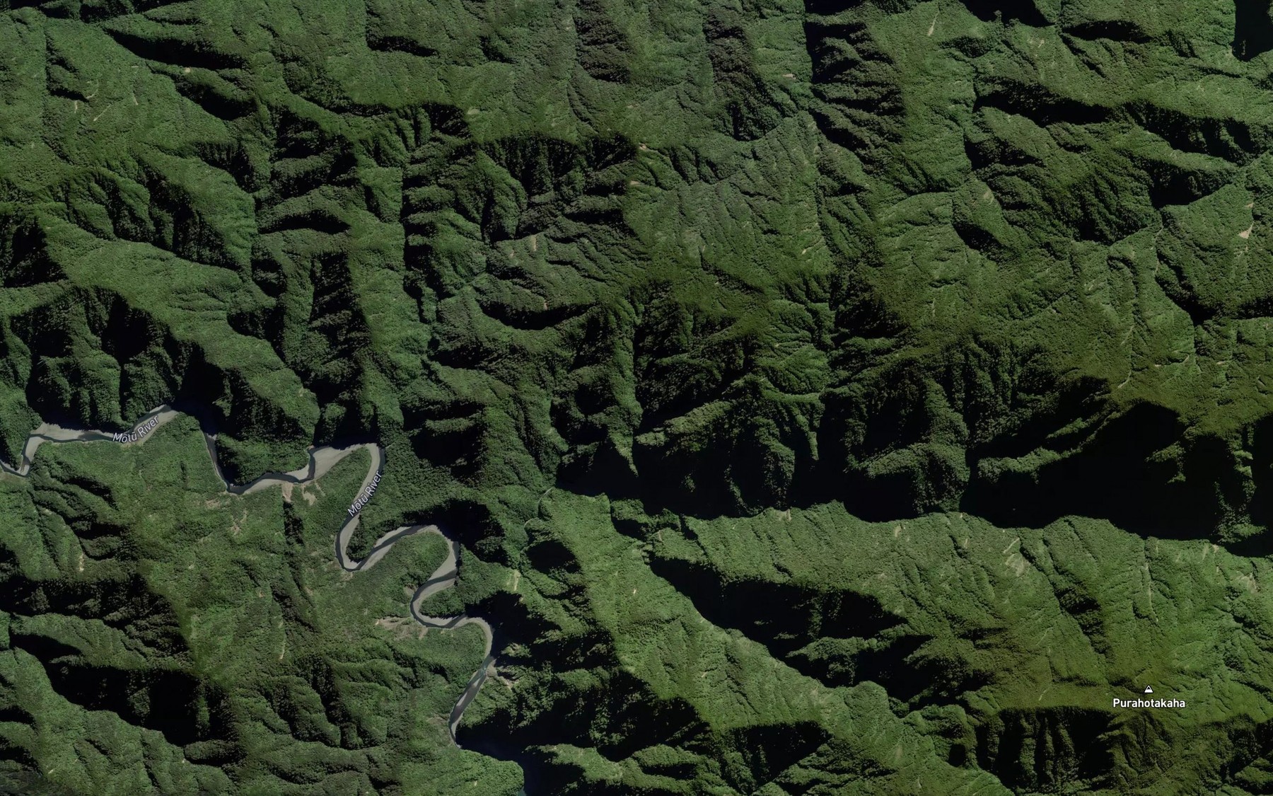 Satellite map of the Huaero Stream