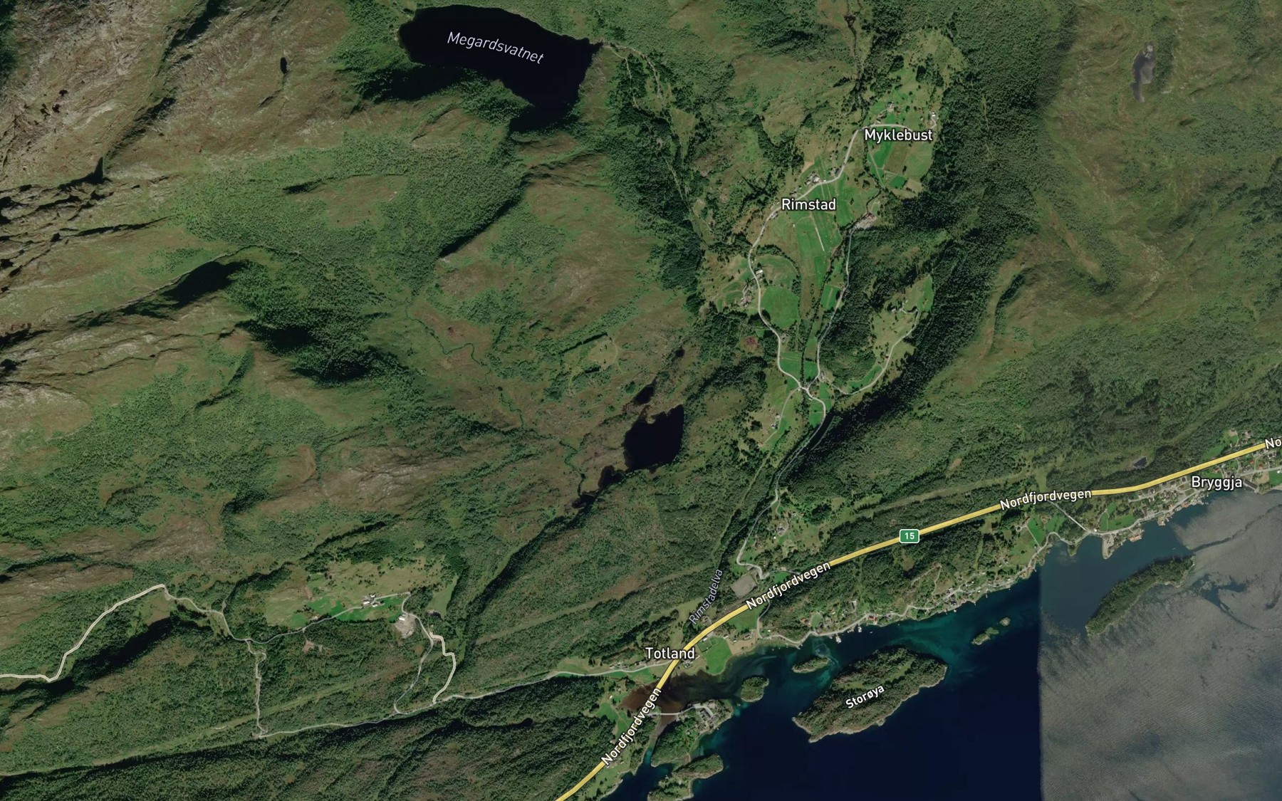 Satellite map of the Mevatnet
