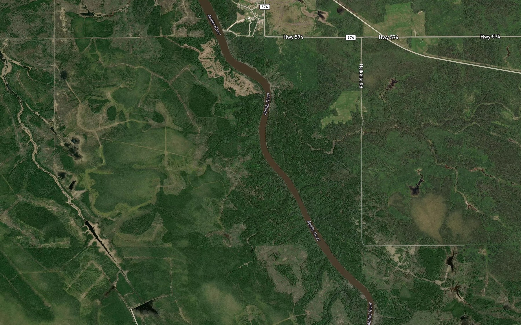 Satellite map of the Hudson Creek