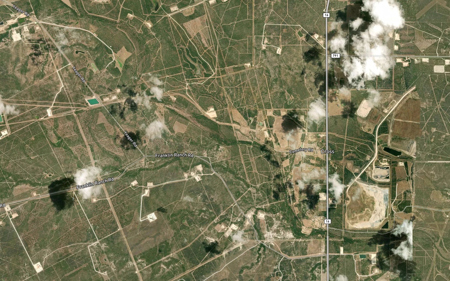 Satellite map of the Clear Creek
