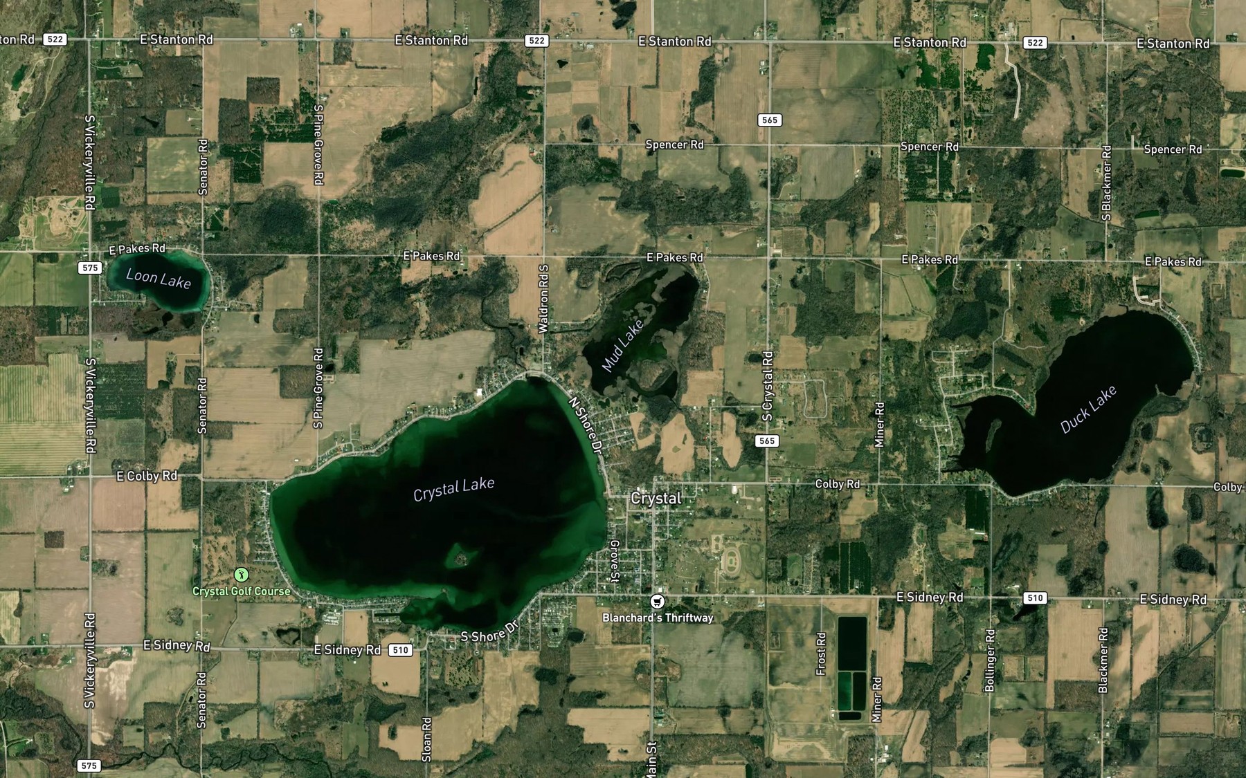 Satellite map of the Mud Lake