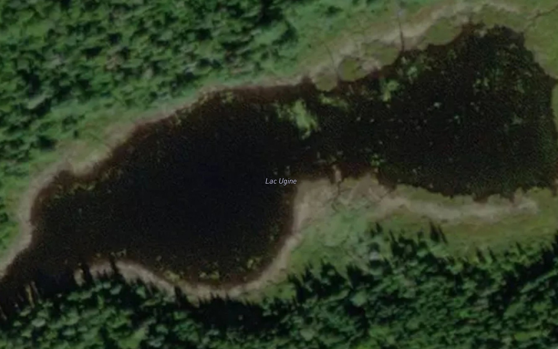Satellite map of the Lac Ugine