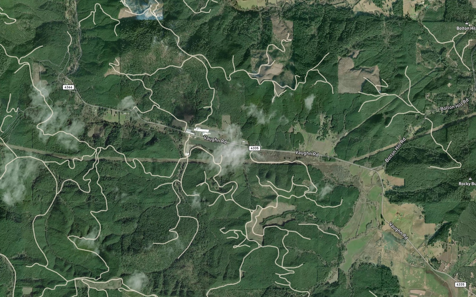 Satellite map of the Hoselton Creek