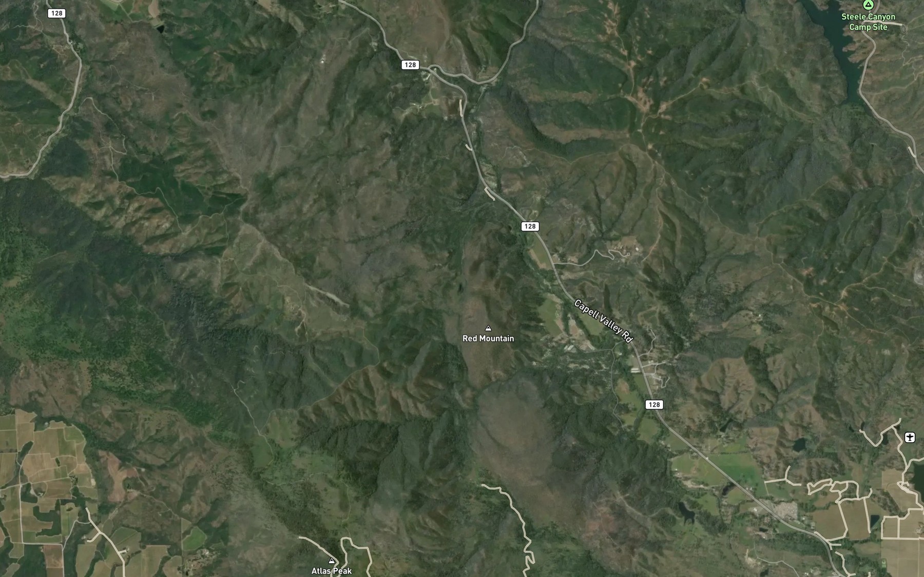Satellite map of the Crystal Lake
