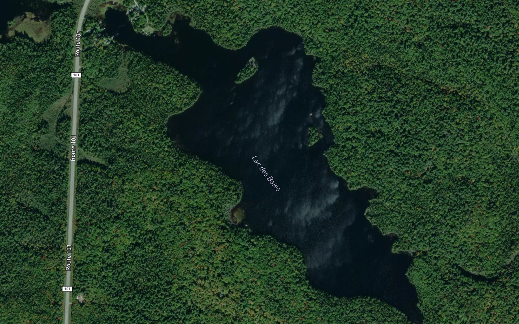 Satellite map of the Lac des Baies
