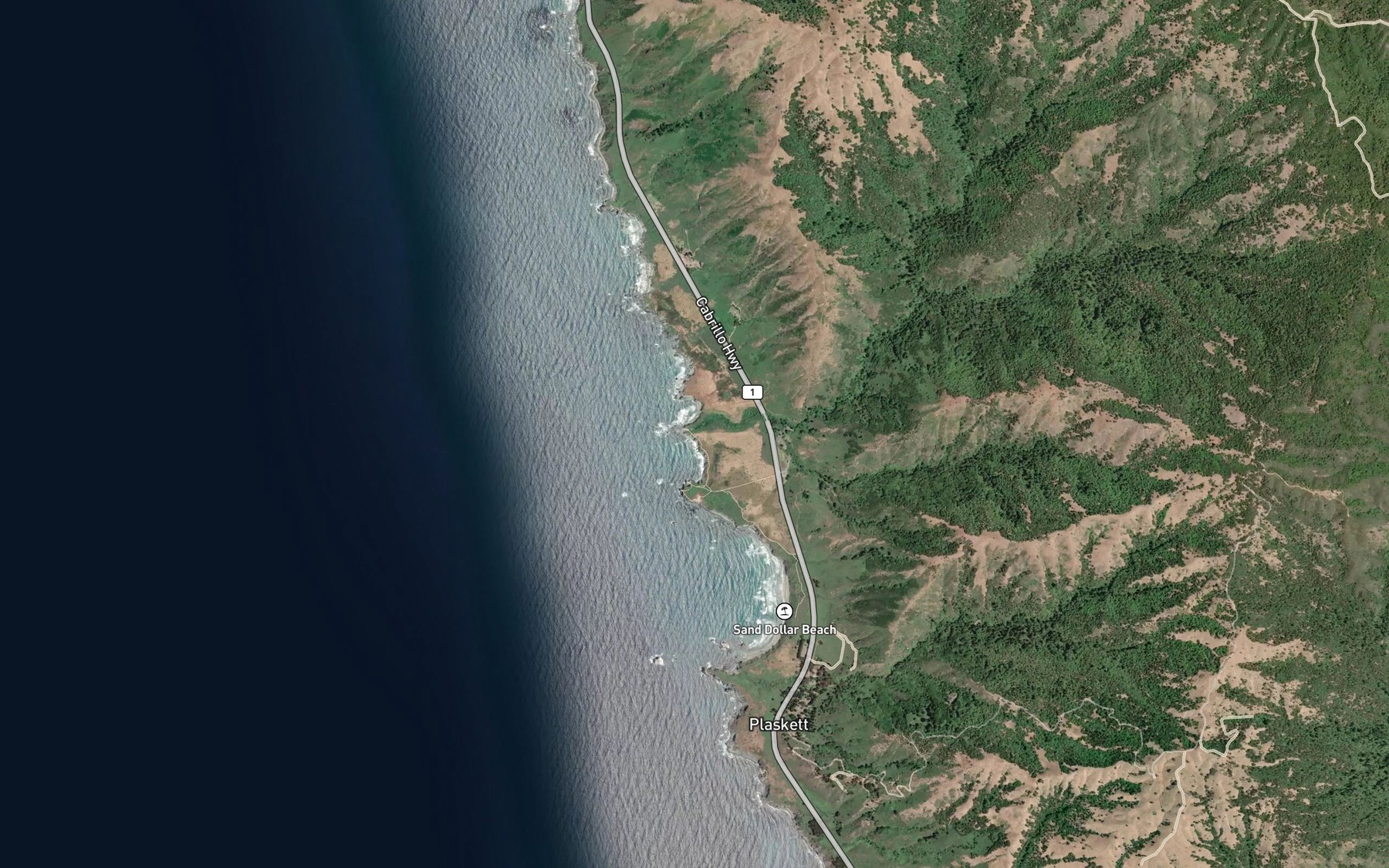 Satellite map of the Prewitt Creek