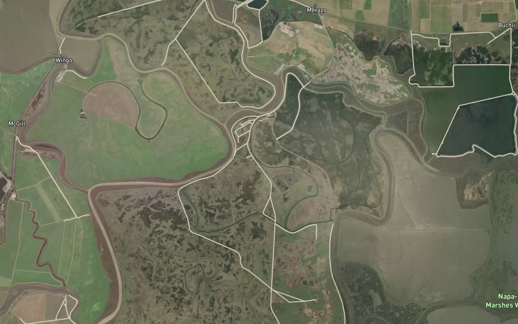 Satellite map of the Rainbow Slough