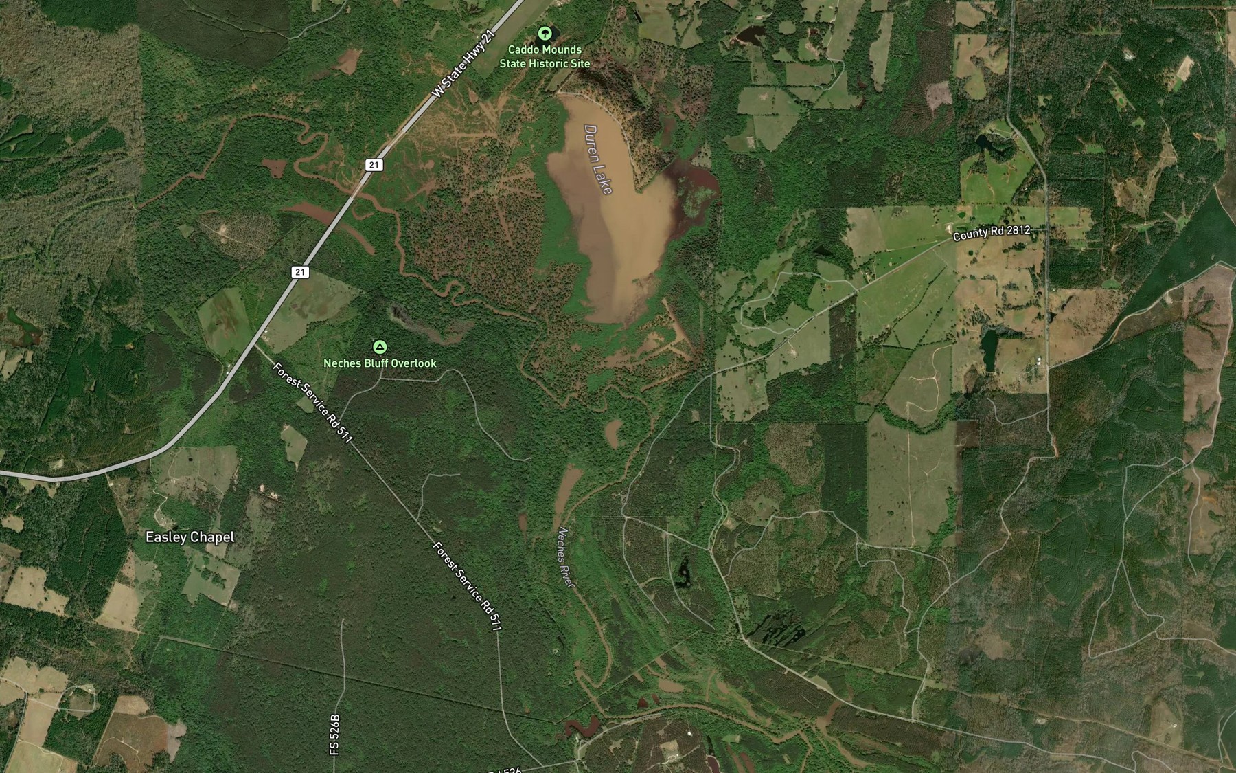 Satellite map of the Cedar Creek