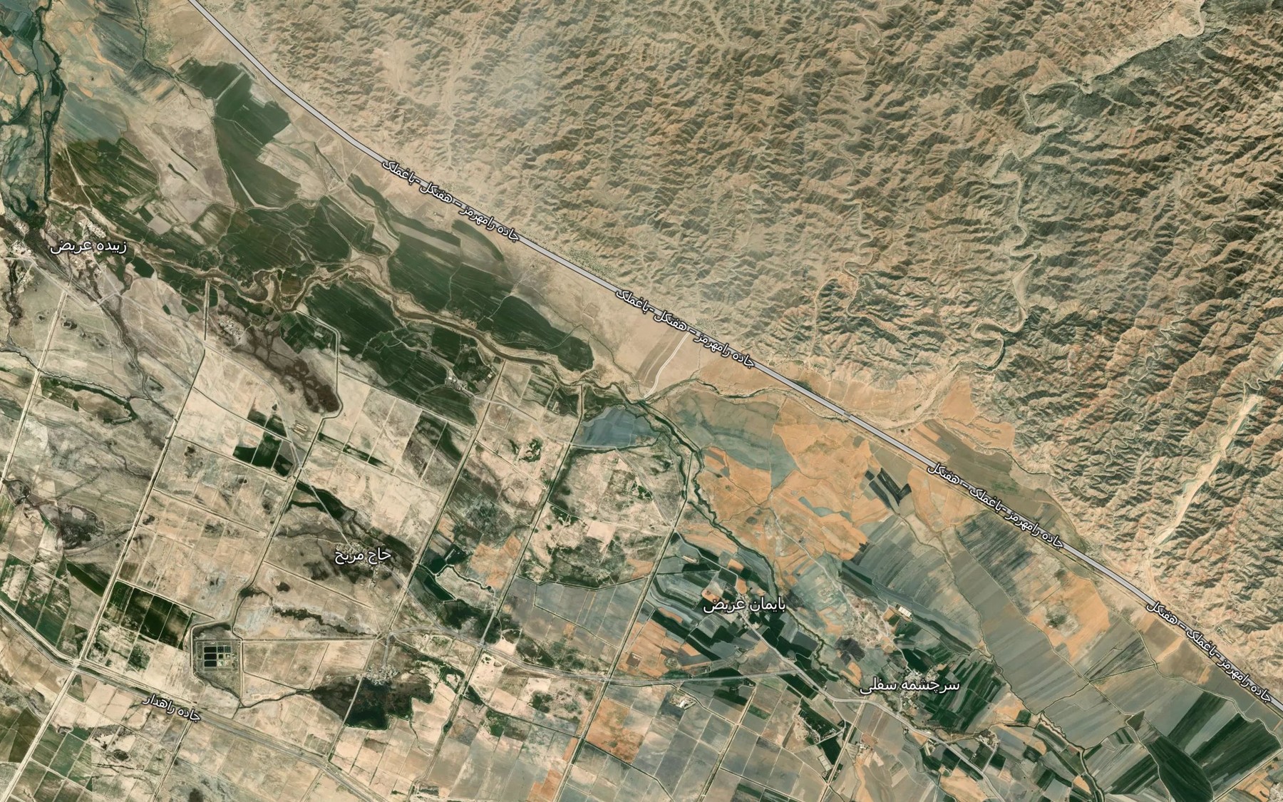 Satellite map of the Rudkhaneh-ye Khanomi