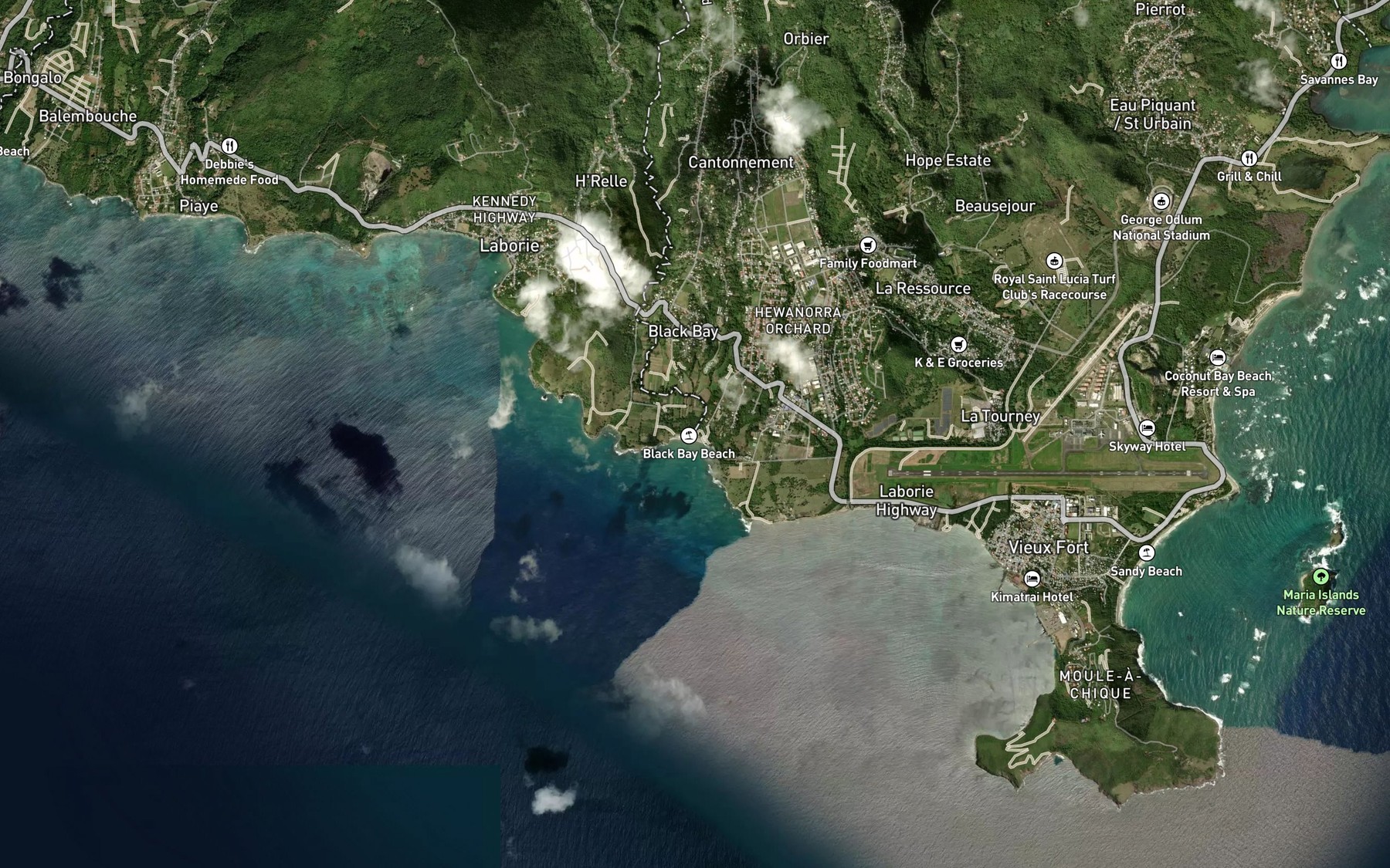 Satellite map of the Black Bay River