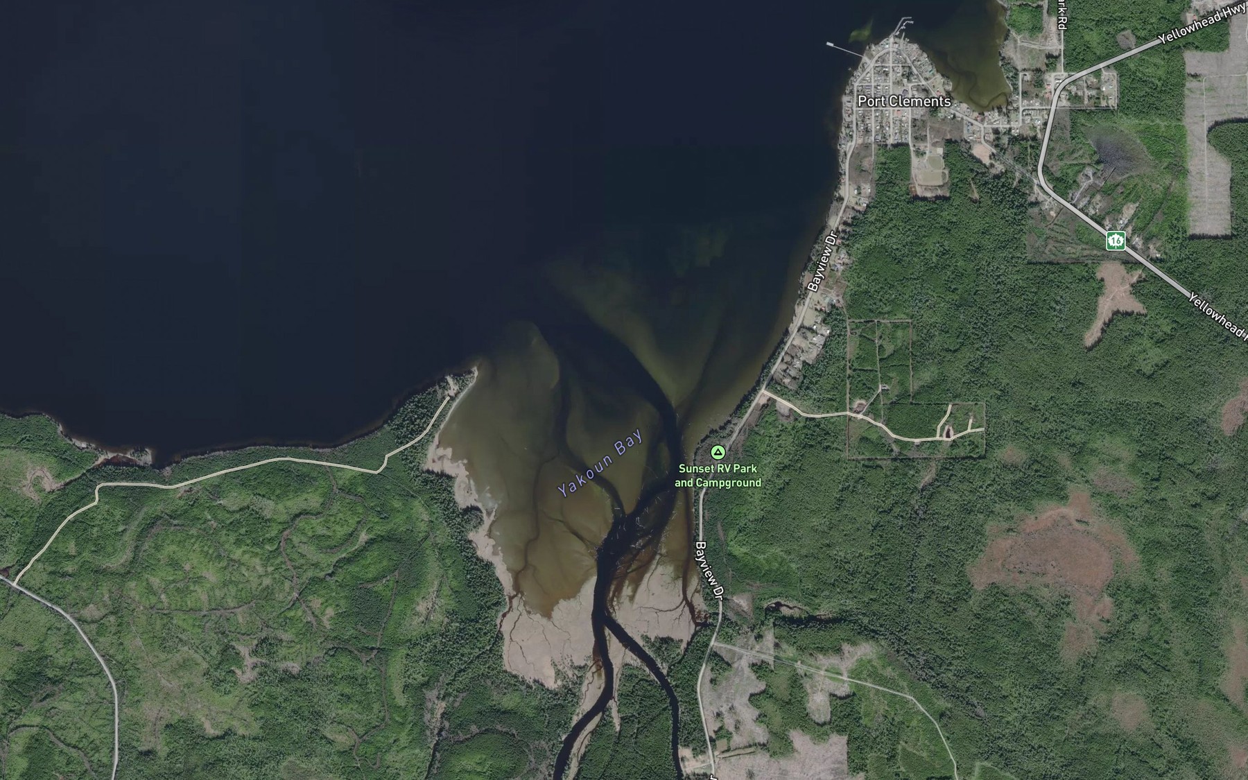 Satellite map of the Yakoun Bay