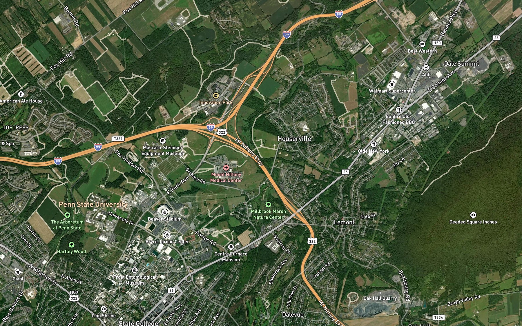 Satellite map of the Slab Cabin Run
