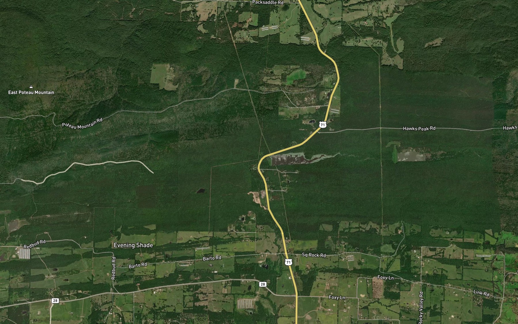 Satellite map of the Lake Waldron