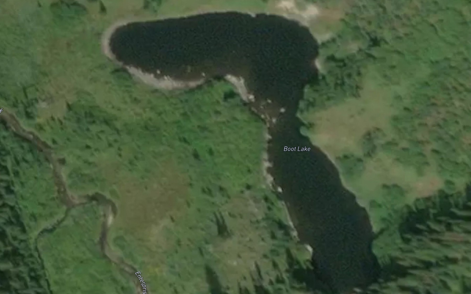 Satellite map of the Boot Lake