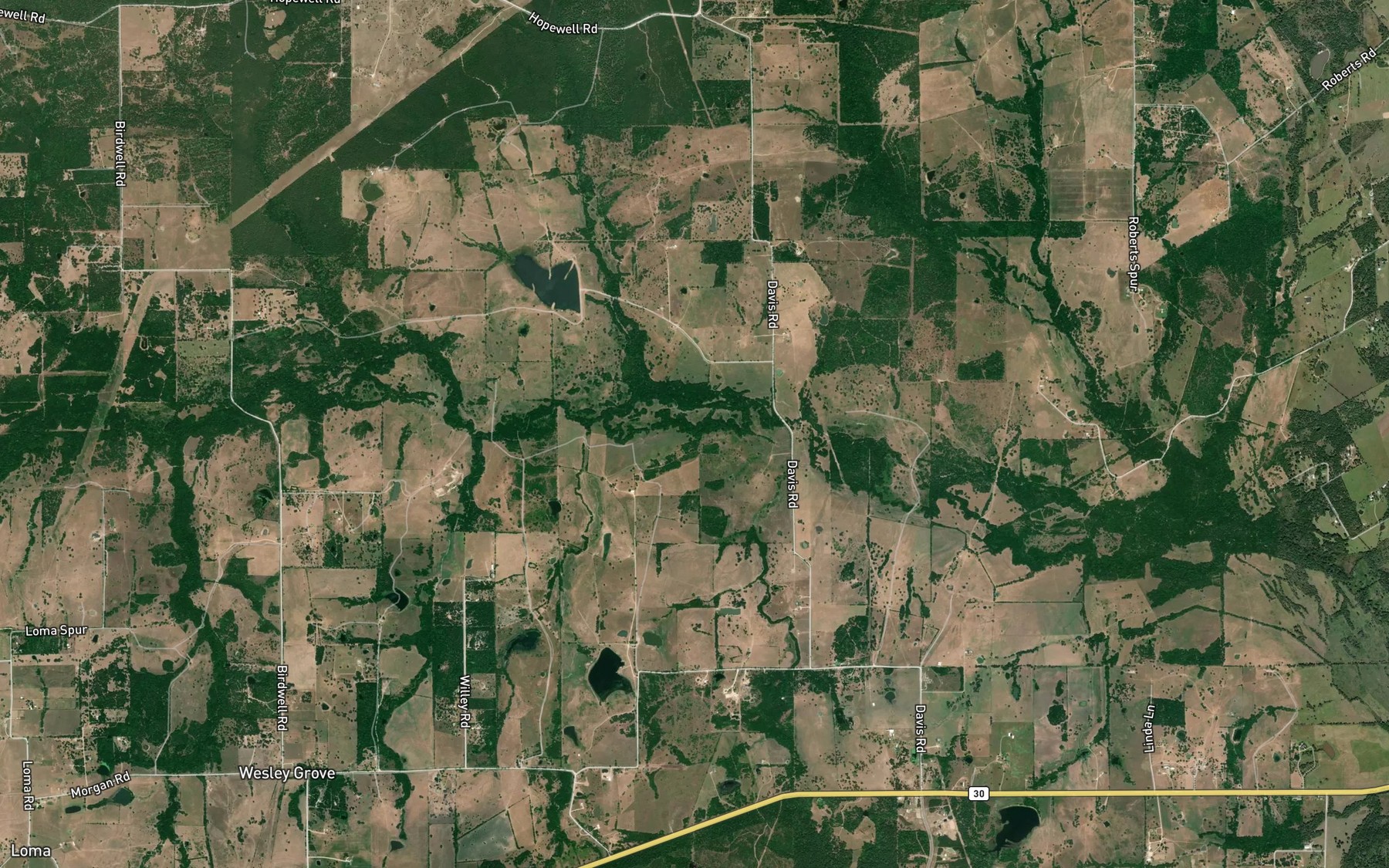 Satellite map of the Mill Branch