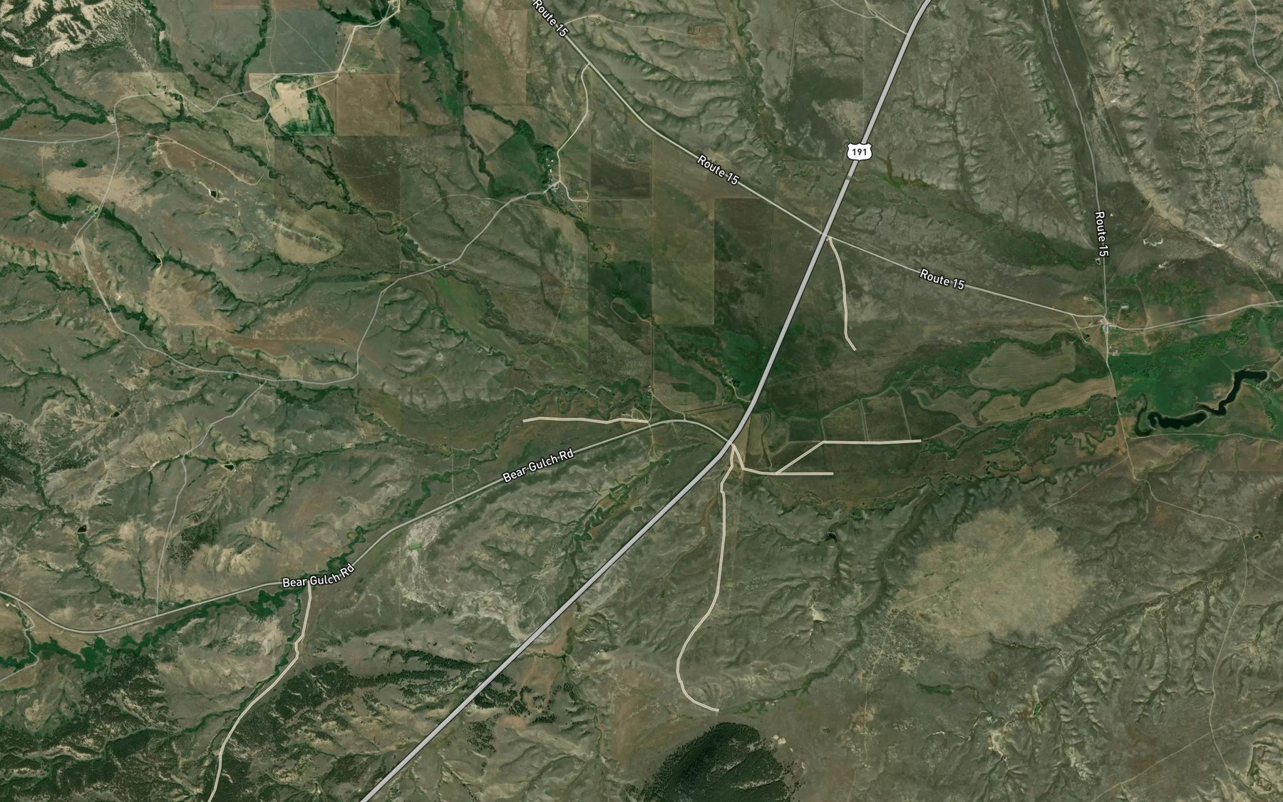 Satellite map of the Baker Creek