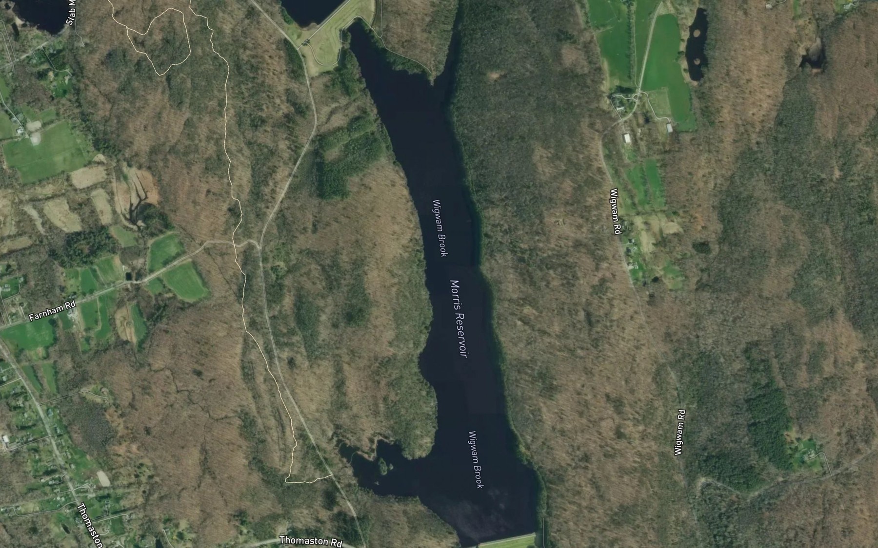 Satellite map of the Morris Reservoir