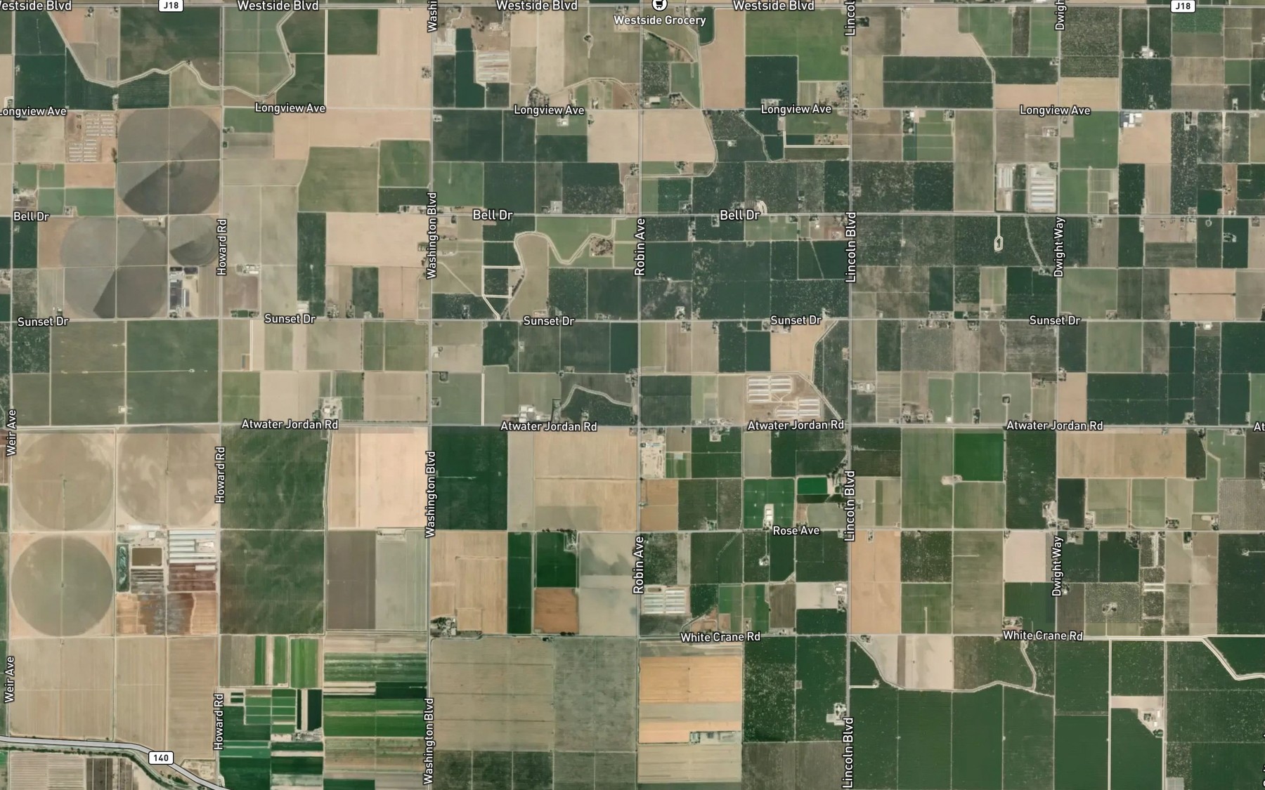 Satellite map of the McGilvray Lateral