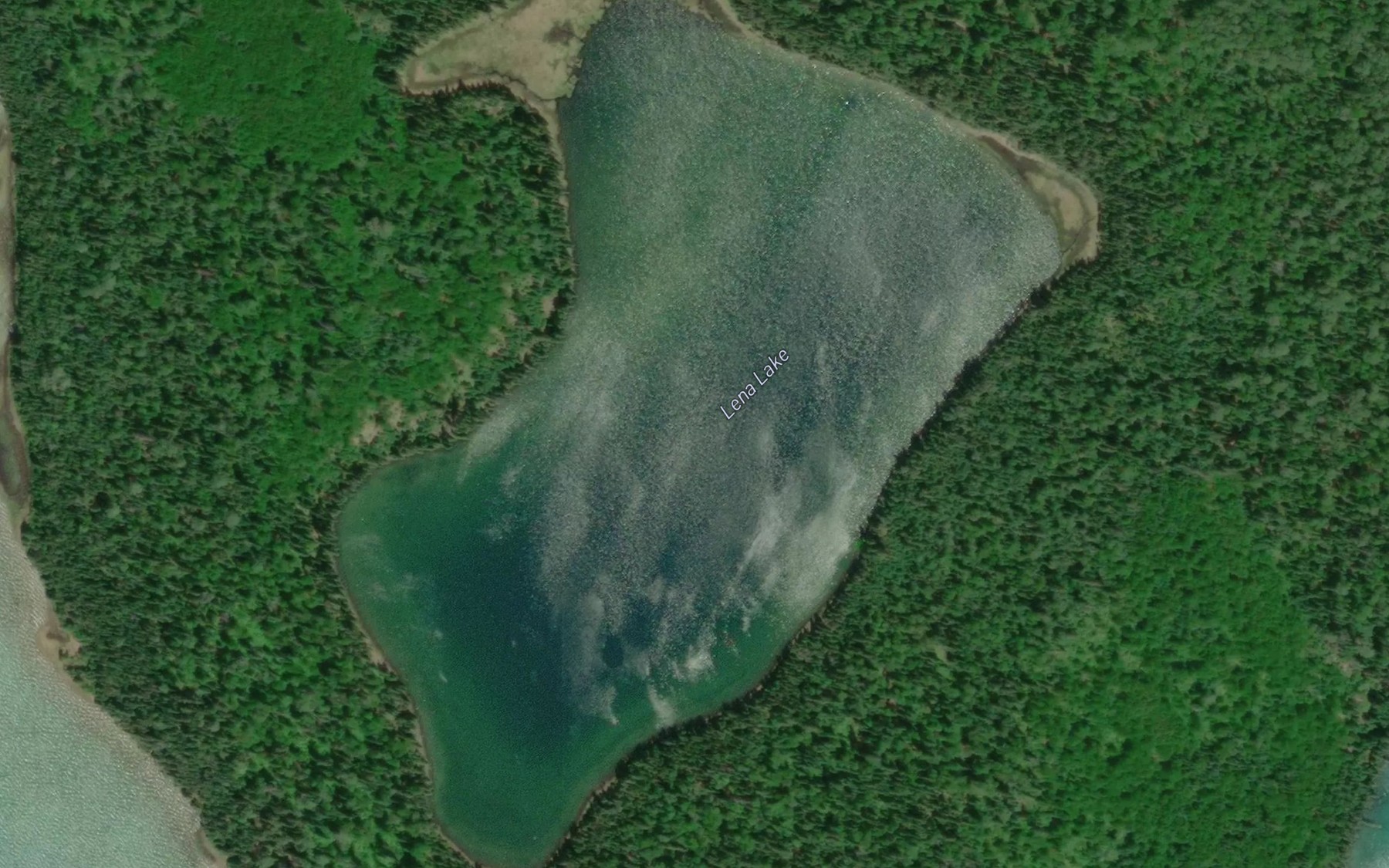 Satellite map of the Lena Lake