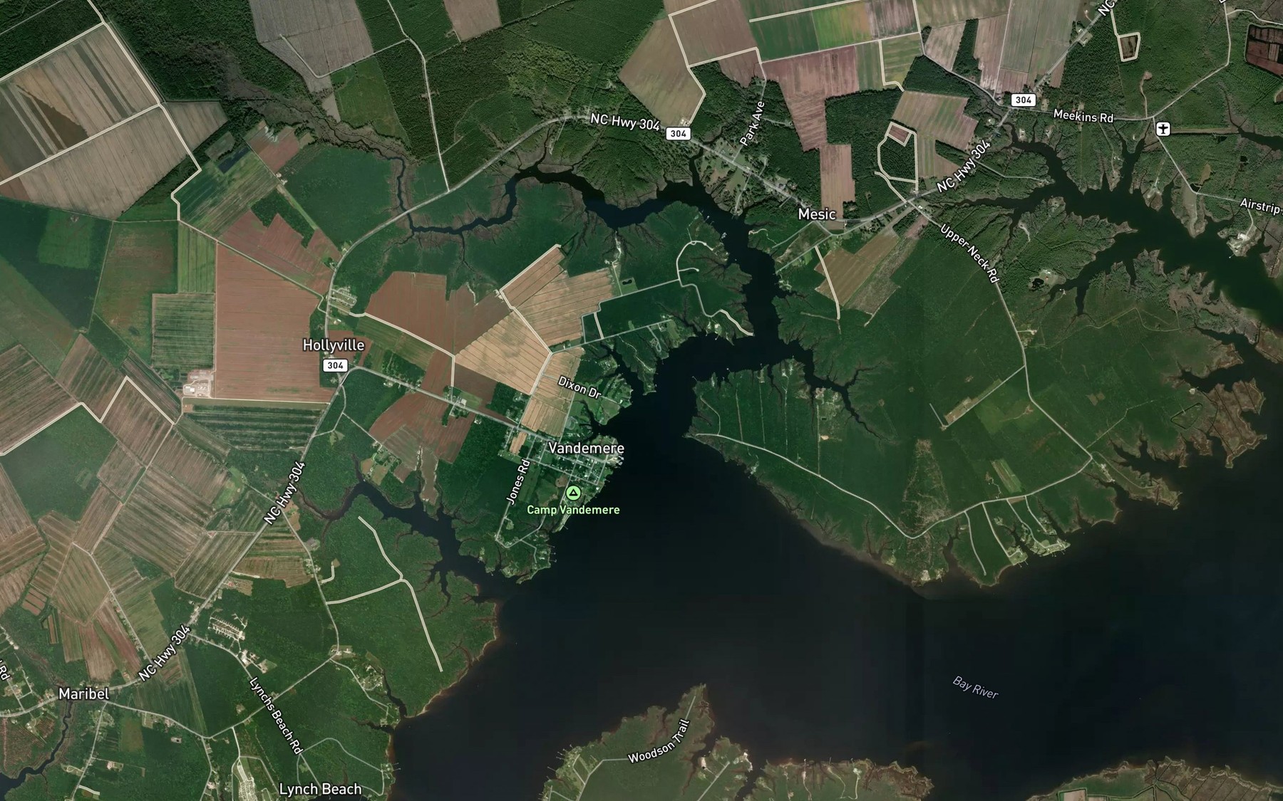 Satellite map of the Cedar Creek