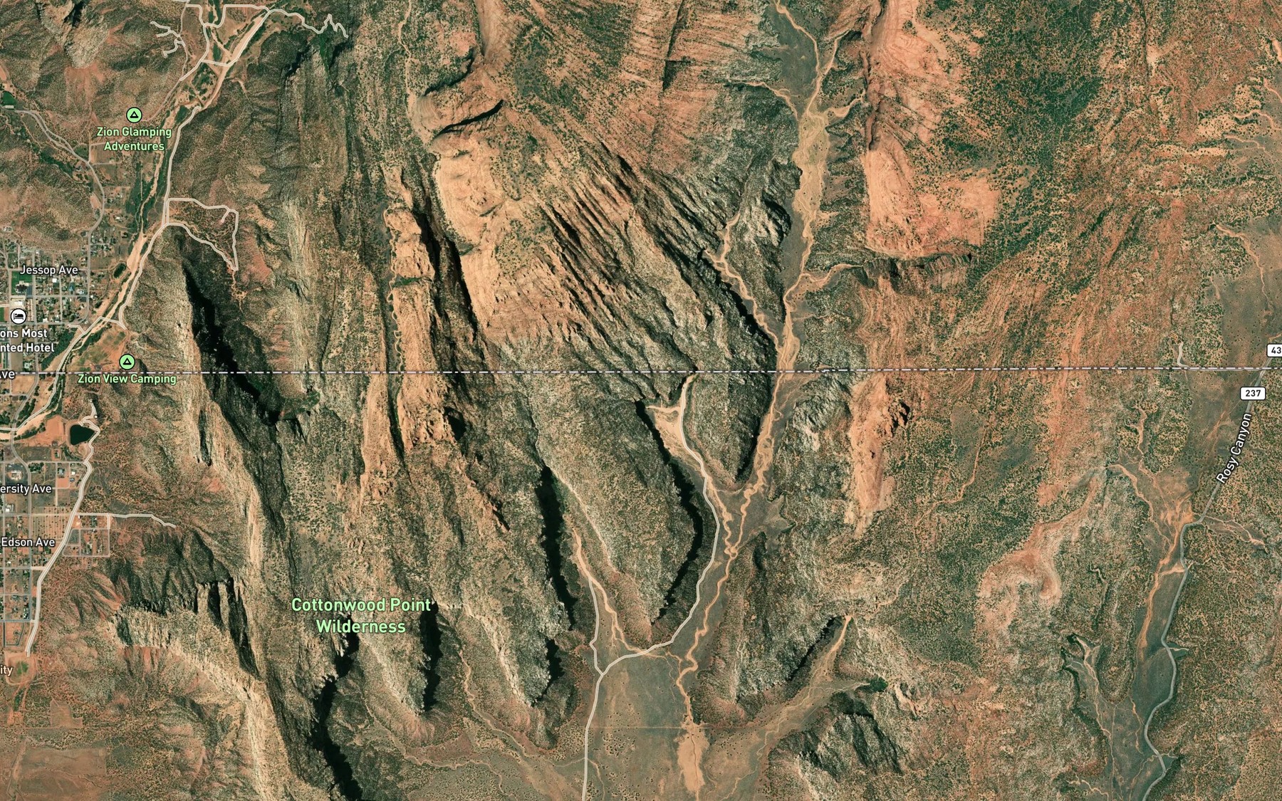 Satellite map of the Cottonwood Spring Number Three