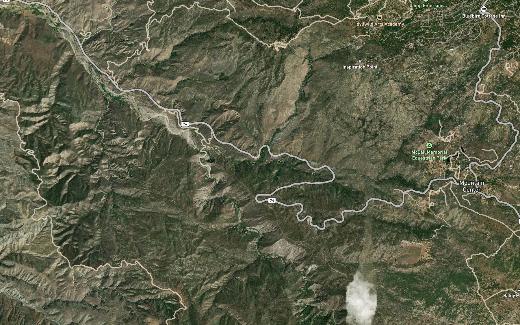Satellite map of the Strawberry Creek