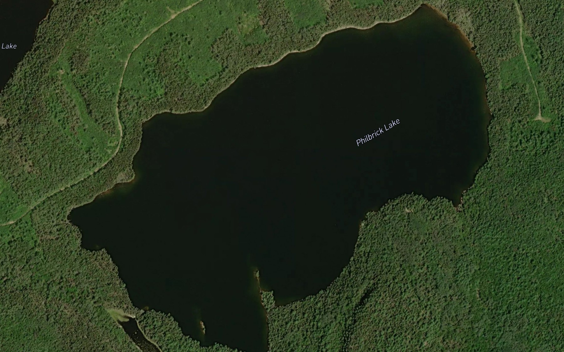 Satellite map of the Philbrick Lake