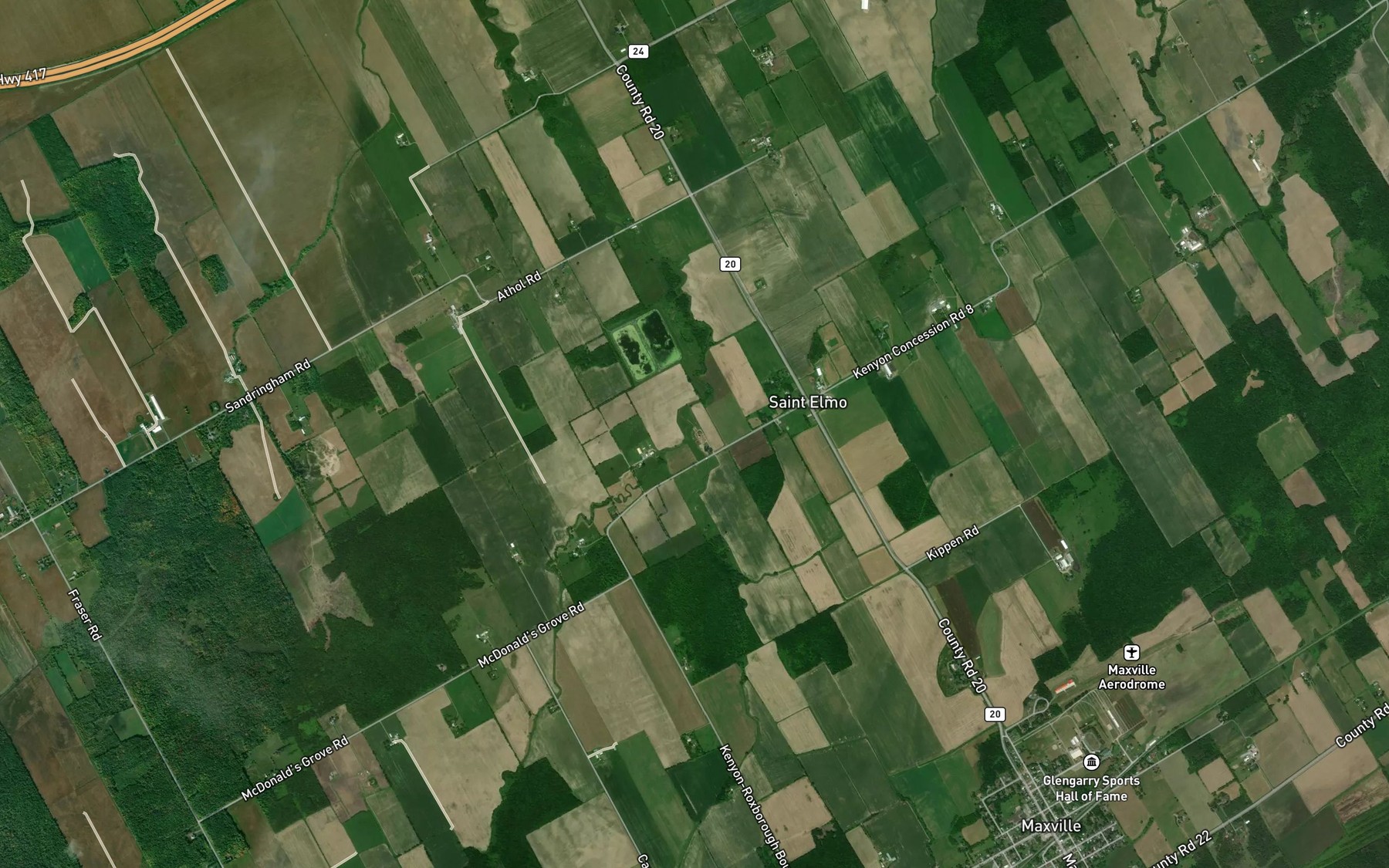 Satellite map of the Cumming Drain