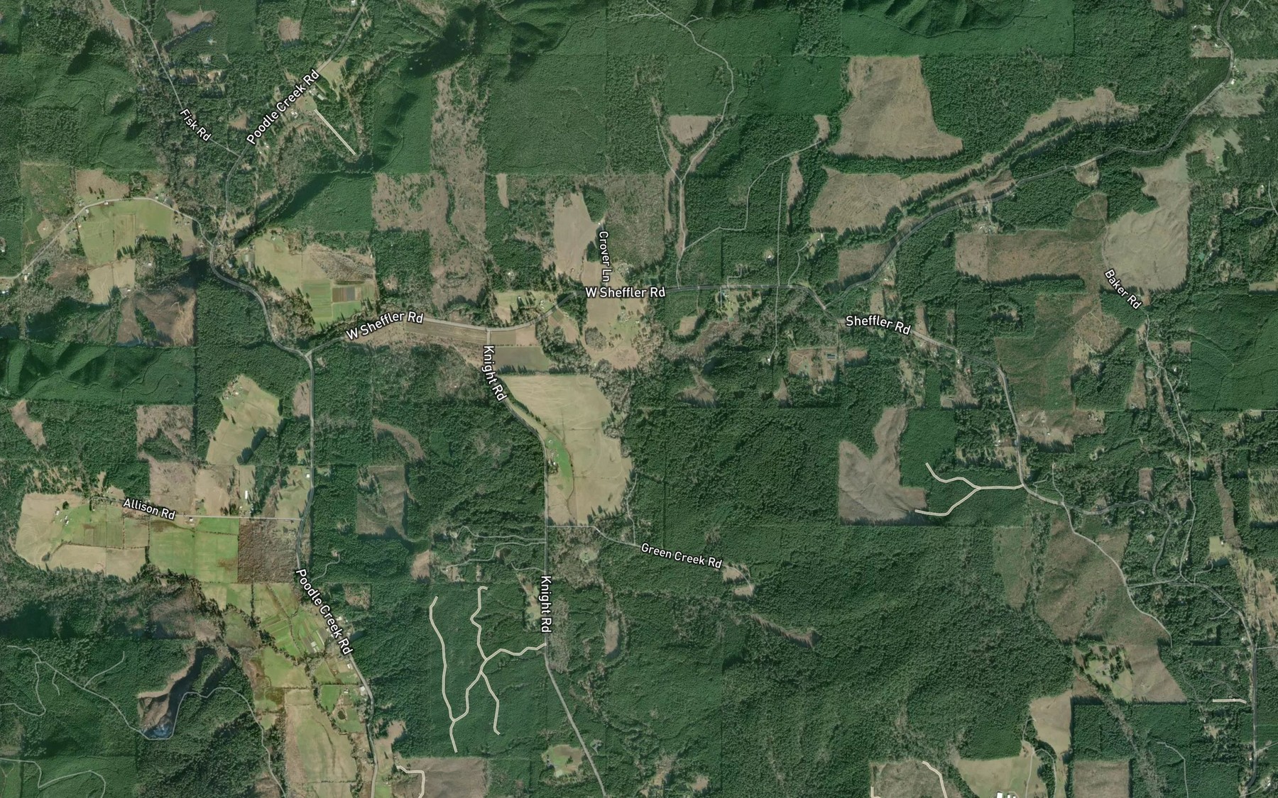 Satellite map of the Hendricks Branch