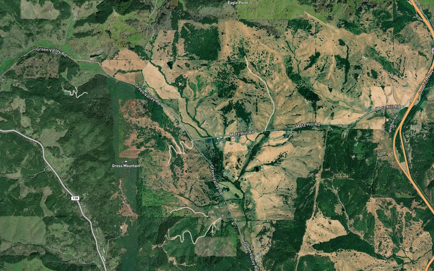 Satellite map of the Norton Creek