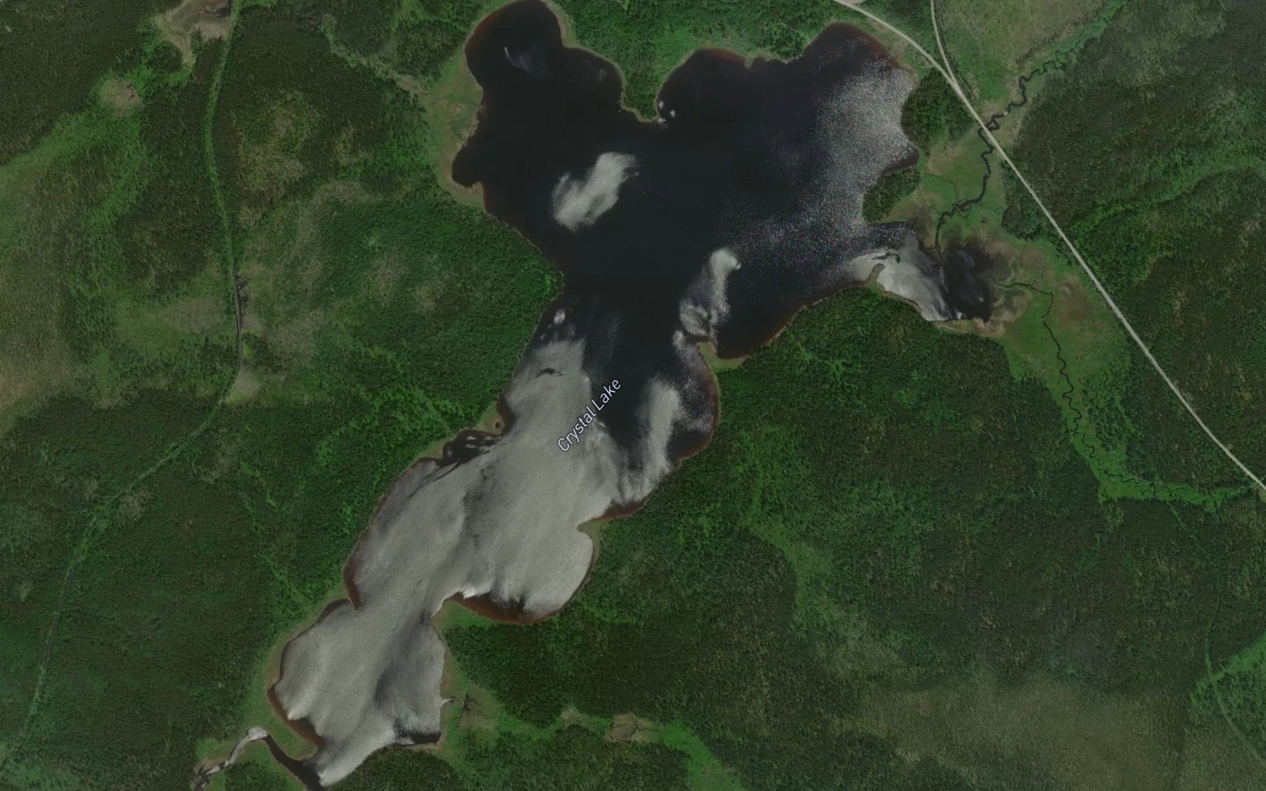 Satellite map of the Crystal Lake