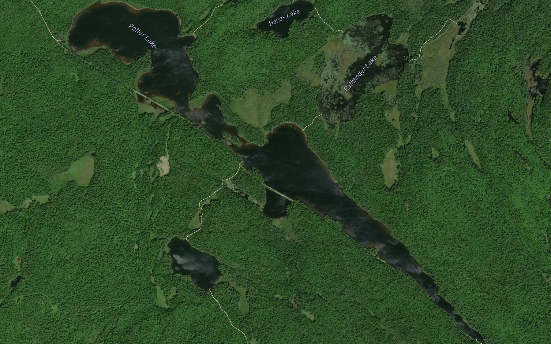 Satellite map of the Potter Lake
