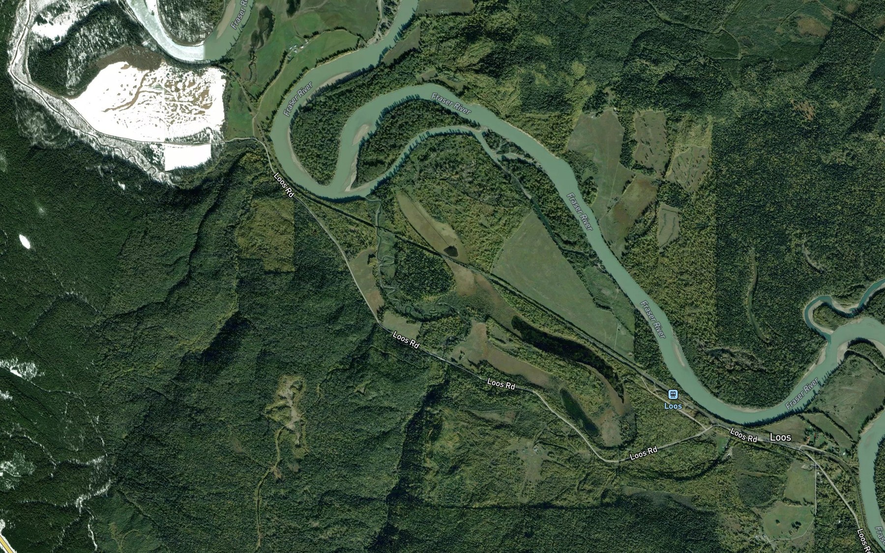 Satellite map of the Snowshoe Creek