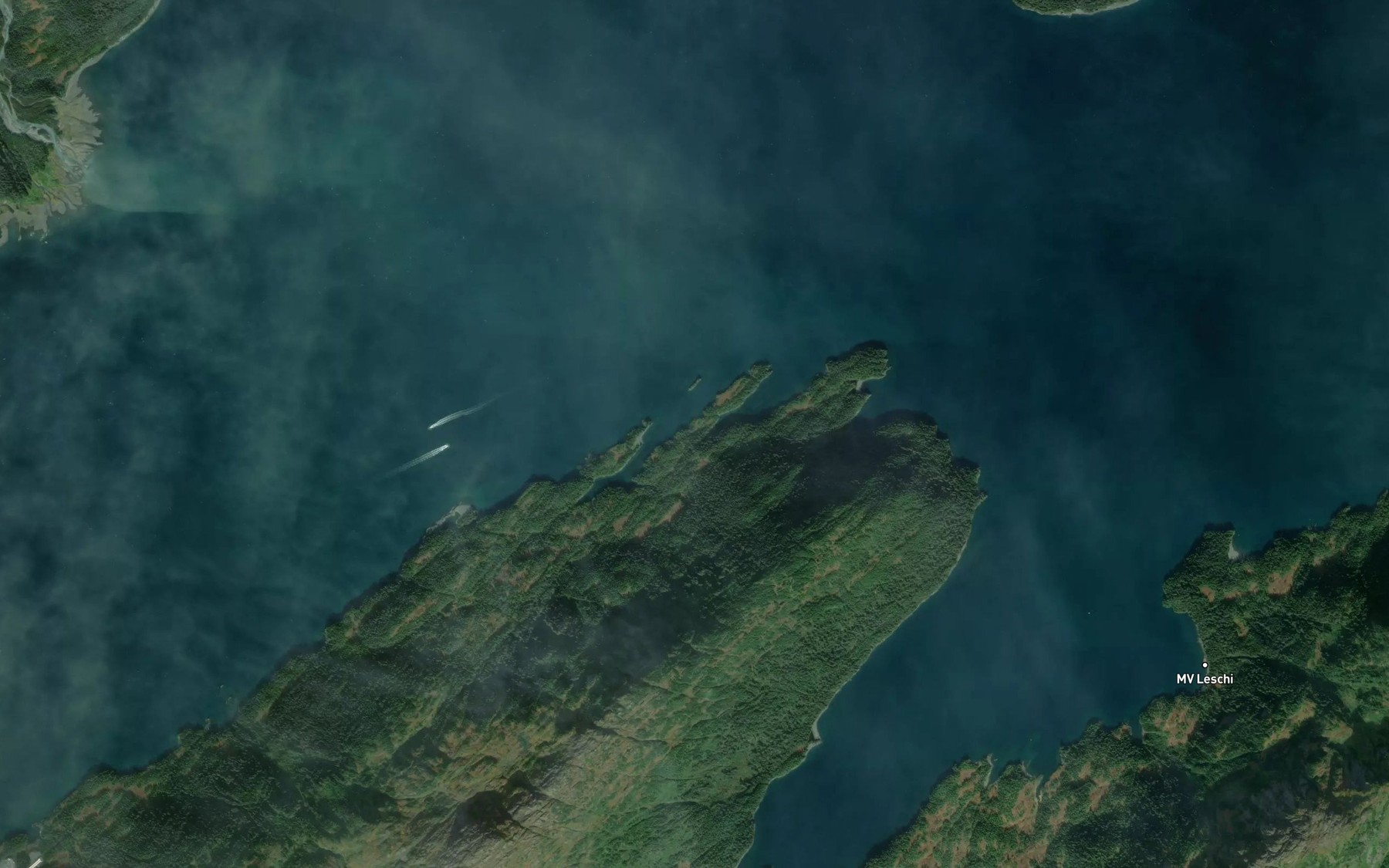 Satellite map of the Emerald Bay
