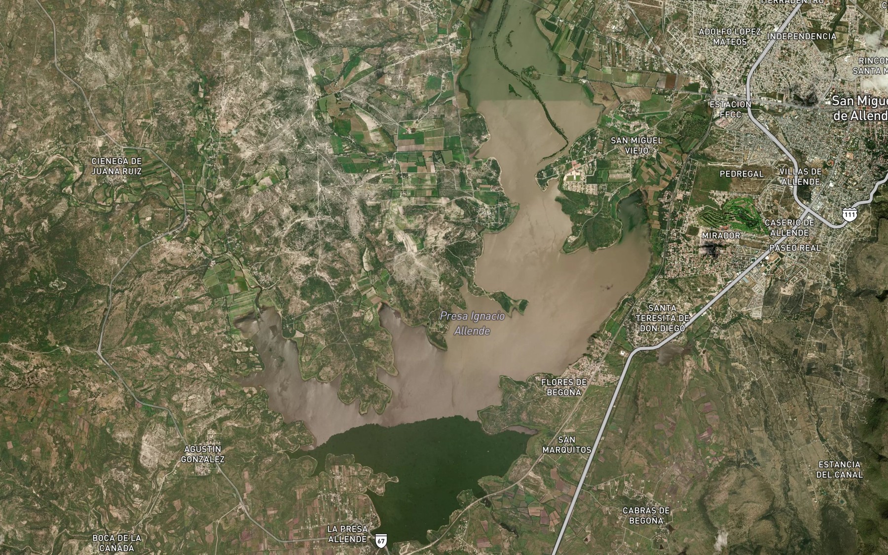 Satellite map of the Ignacio Allende