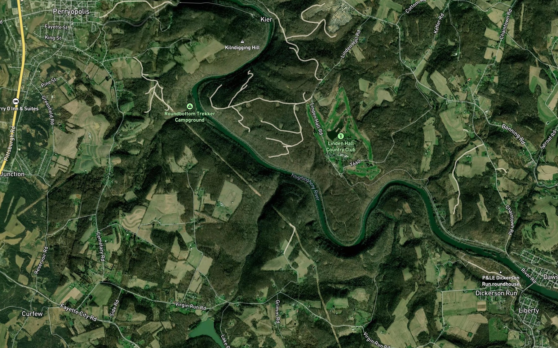 Satellite map of the Virgin Run