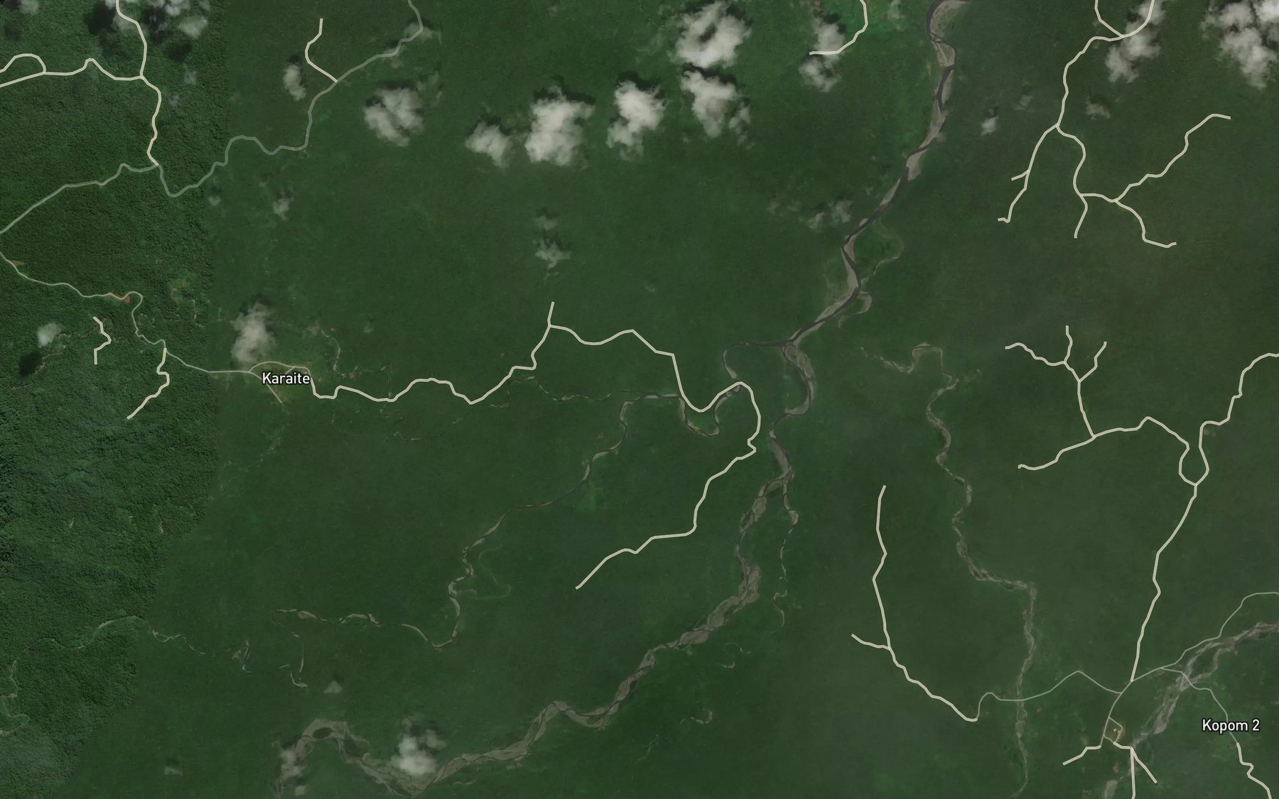 Satellite map of the Piye Creek