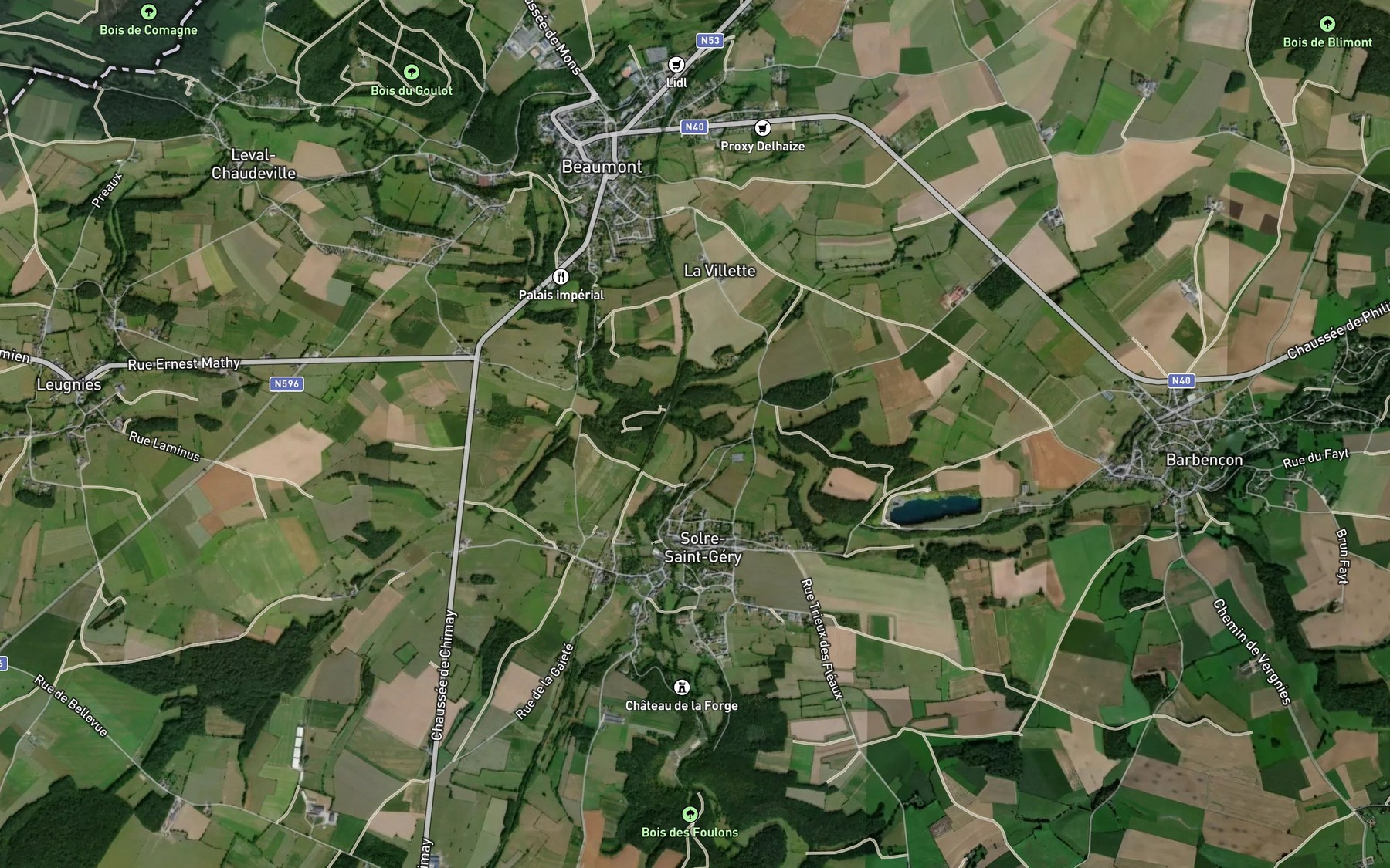 Satellite map of the Barbesioneau