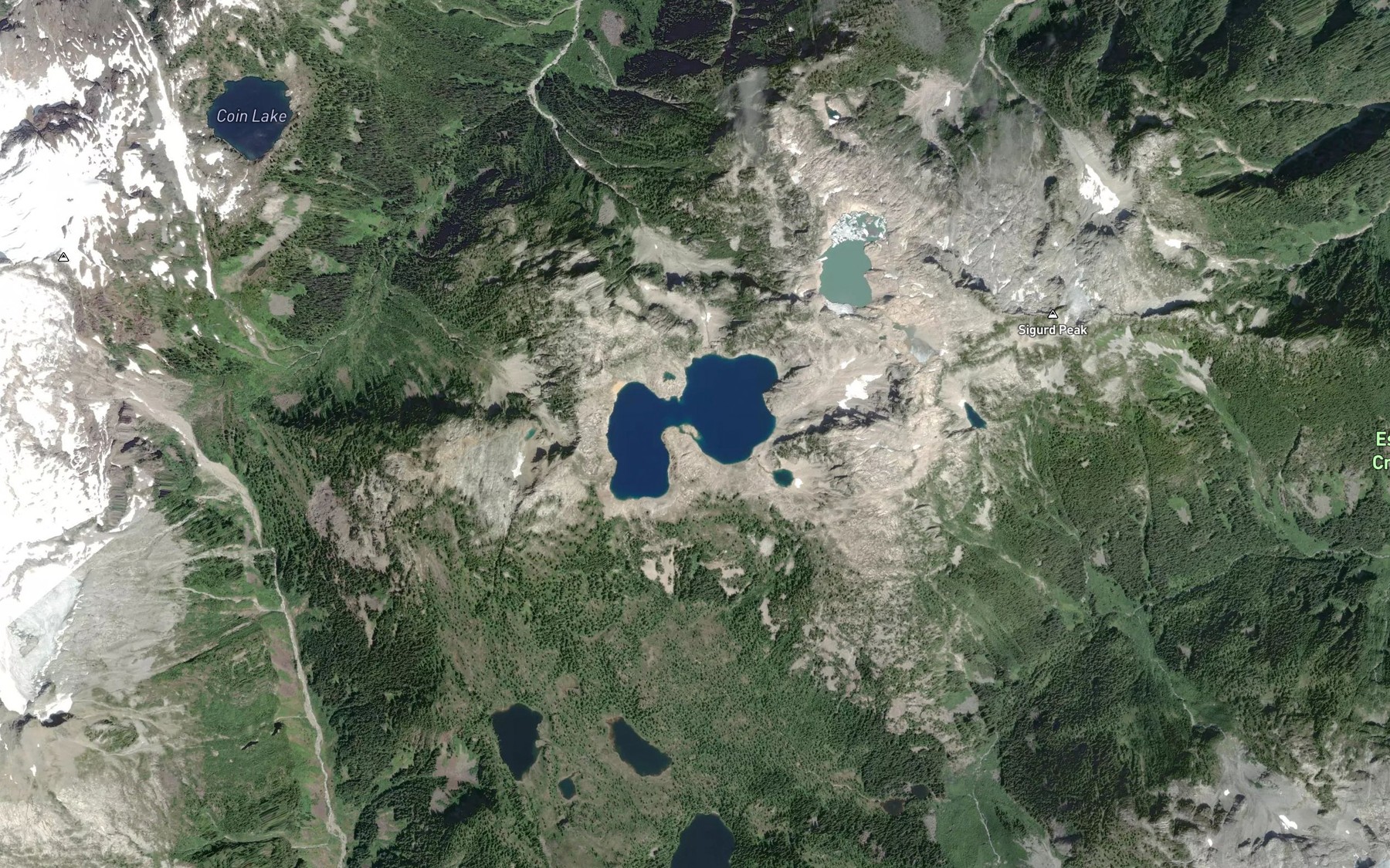 Satellite map of the Sigurd Lake