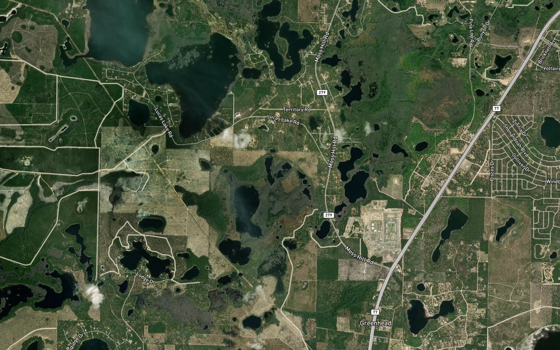 Satellite map of the Green Lake