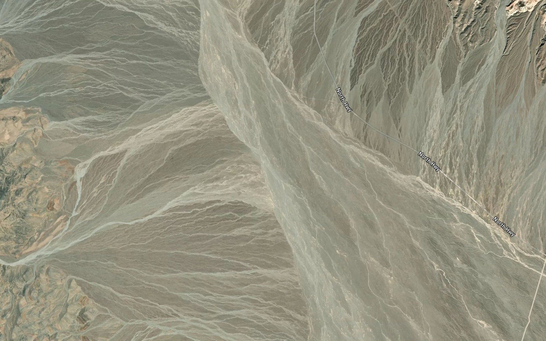 Satellite map of the Death Valley Wash