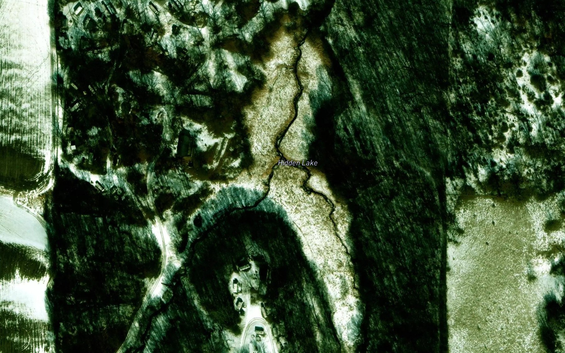 Satellite map of the Hidden Lake