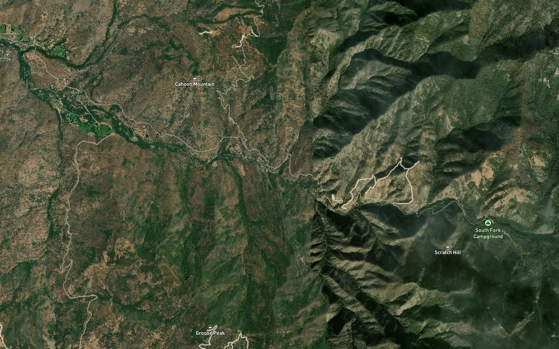 Satellite map of the Bennett Creek