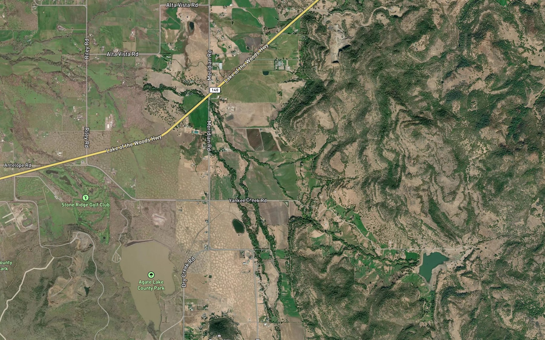 Satellite map of the Spring Creek