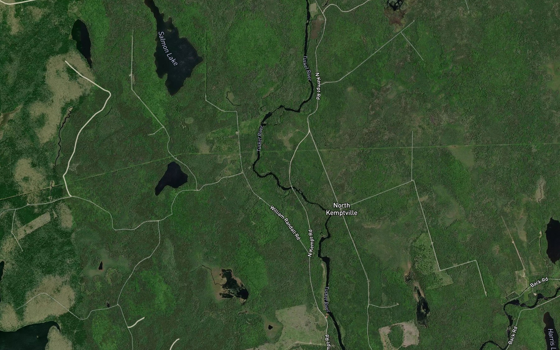 Satellite map of the Bradys Brook