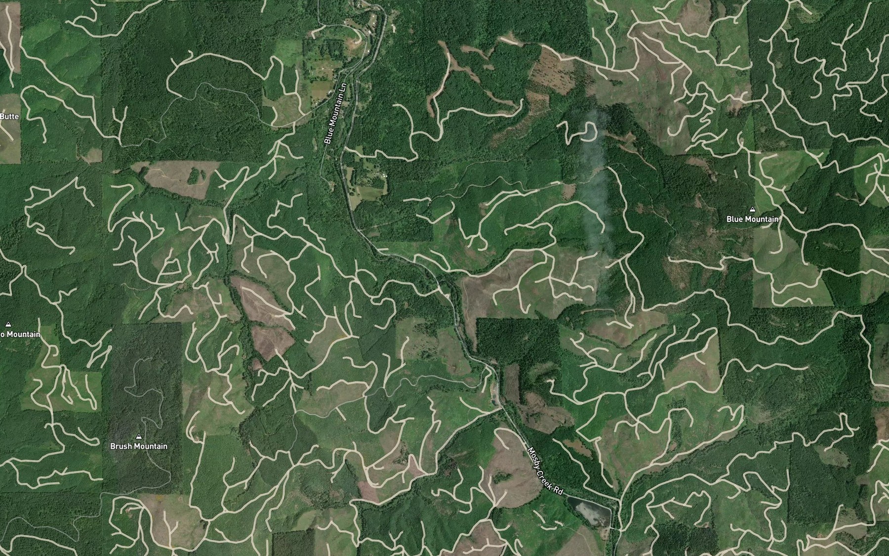 Satellite map of the Fall Creek