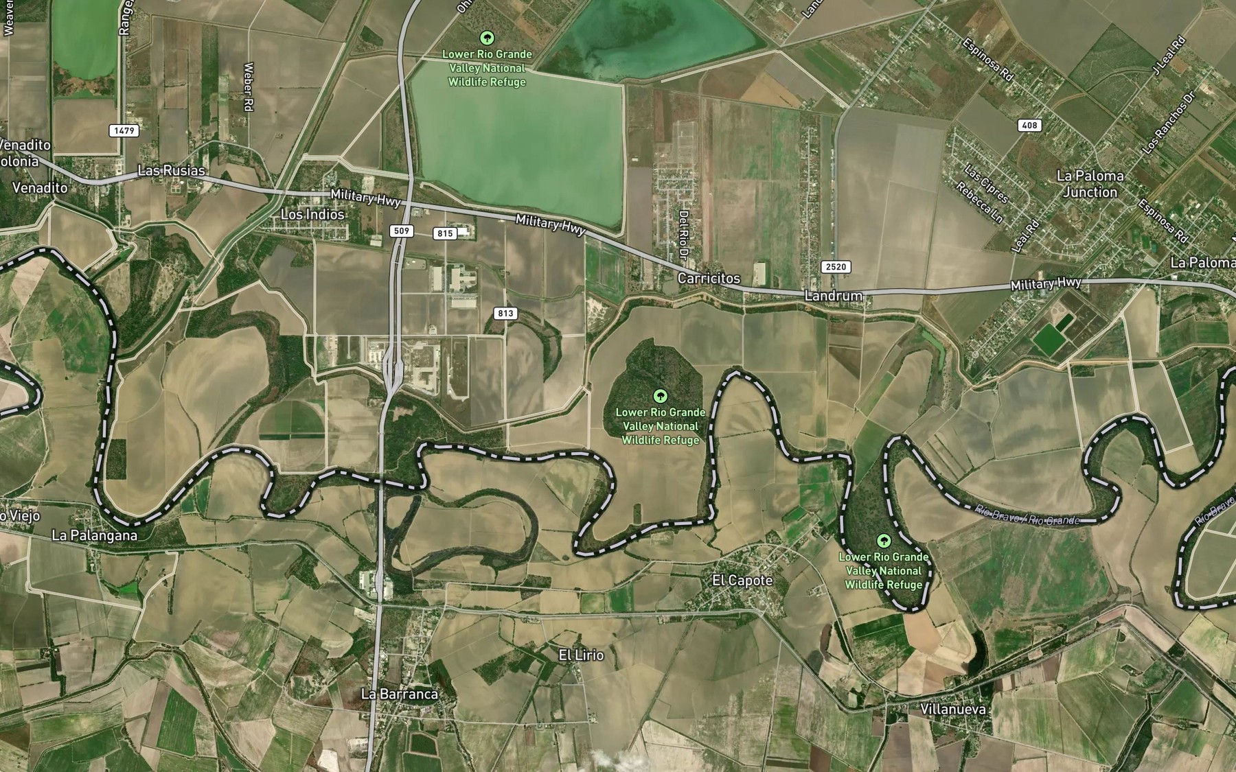 Satellite map of the Wentz Bend