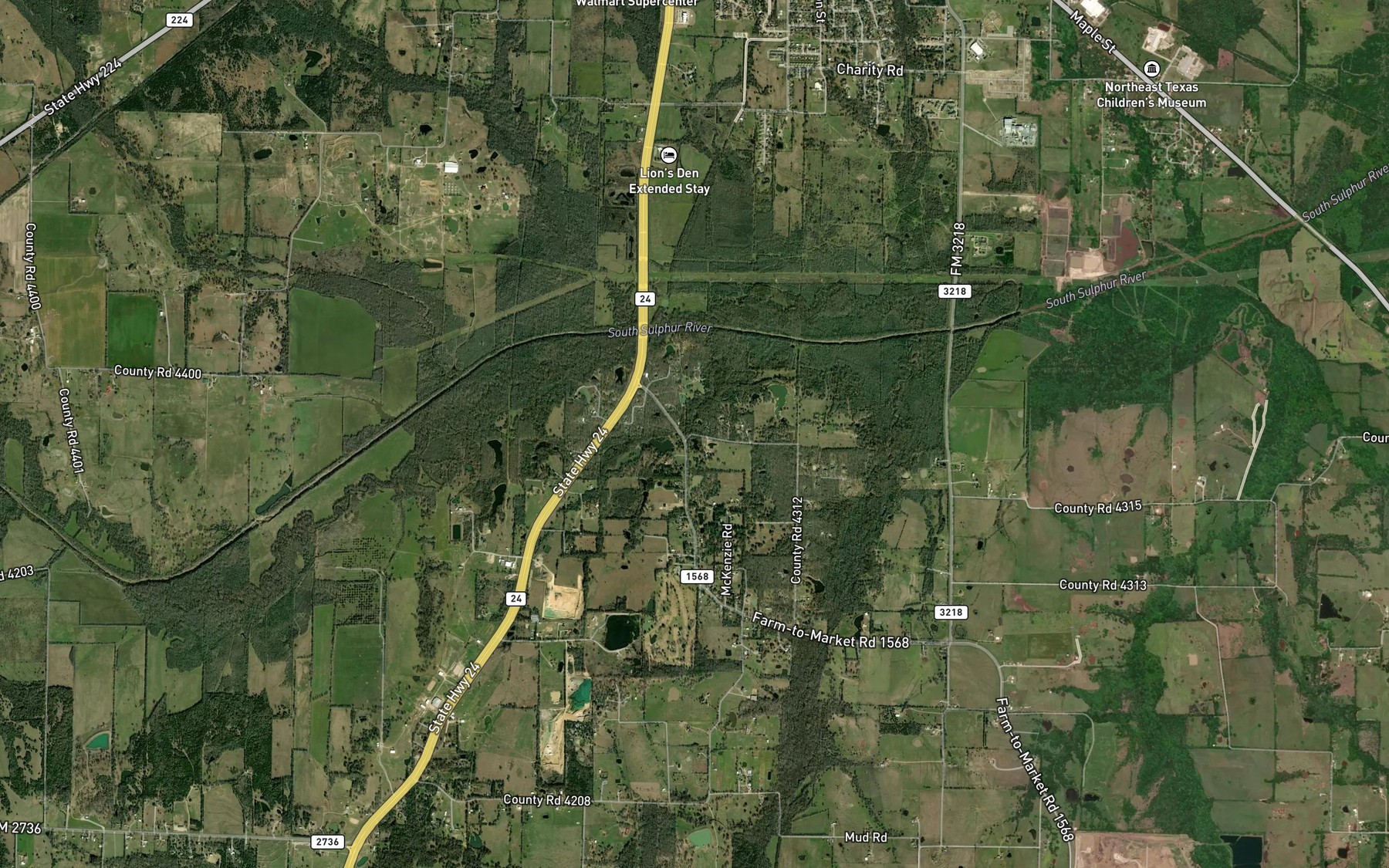 Satellite map of the Hefley Lake