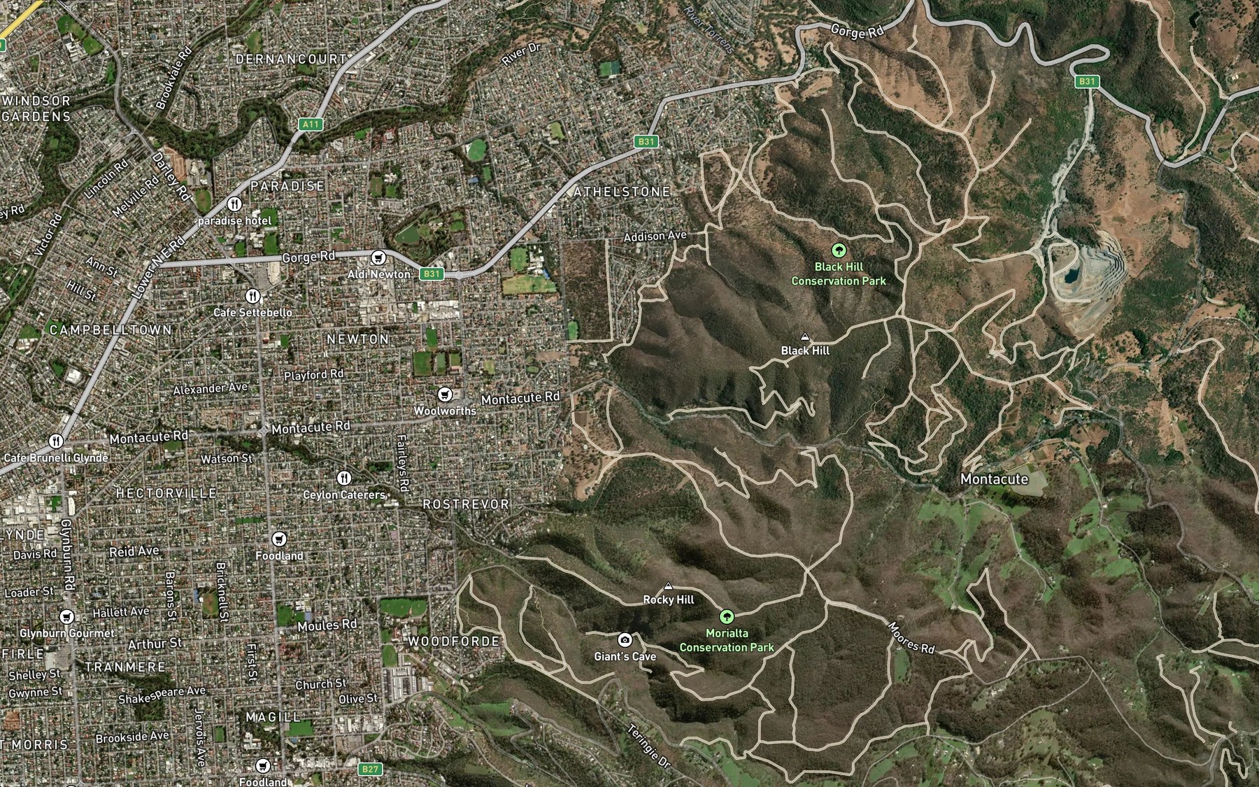 Satellite map of the Fifth Creek
